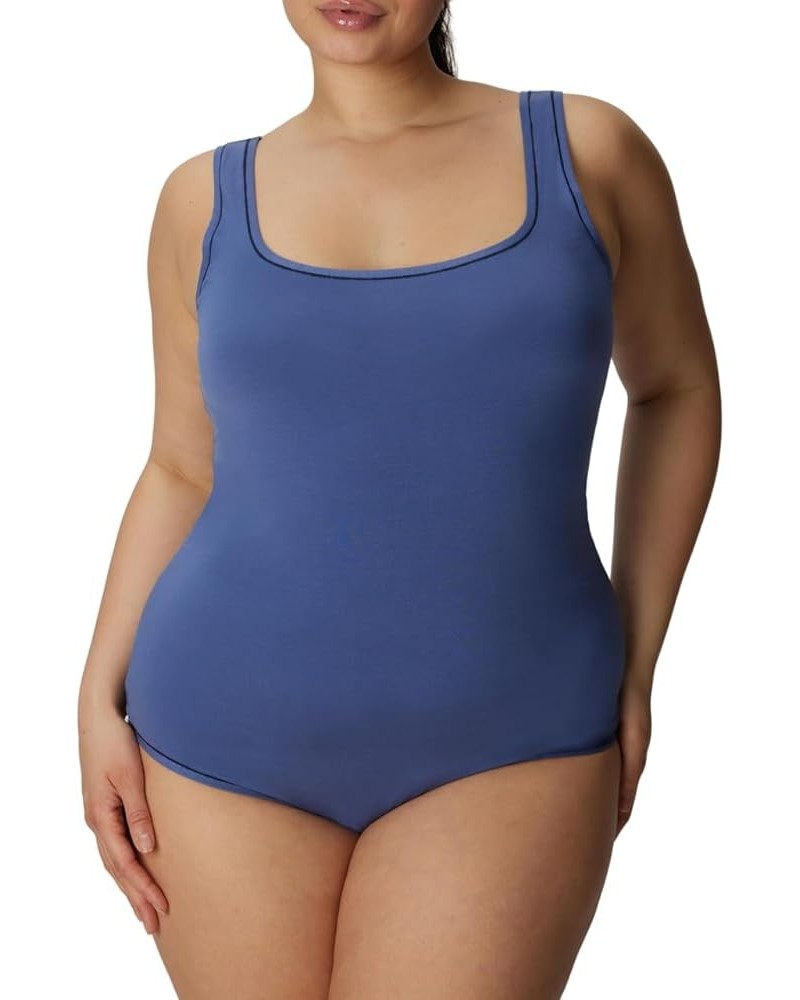 Women's New:Cotton Vintage Fit Bodysuit Pitch Blue $17.73 Bodysuits