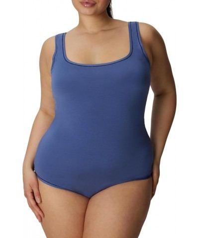 Women's New:Cotton Vintage Fit Bodysuit Pitch Blue $17.73 Bodysuits