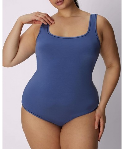 Women's New:Cotton Vintage Fit Bodysuit Pitch Blue $17.73 Bodysuits