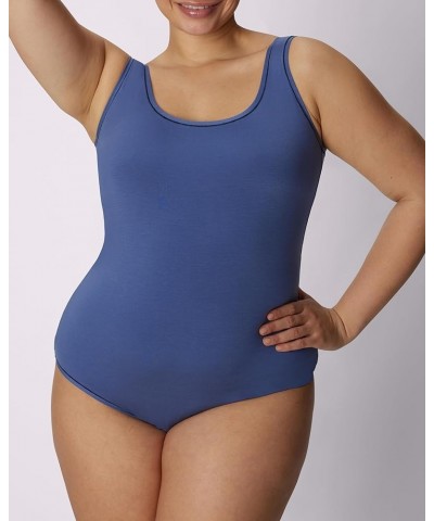 Women's New:Cotton Vintage Fit Bodysuit Pitch Blue $17.73 Bodysuits