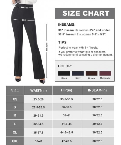 Women's Dress Pants High Rise Flare Pants Pull On Stretchy Work Pants Business Office Casual Slacks with Pockets 30" Inseam A...