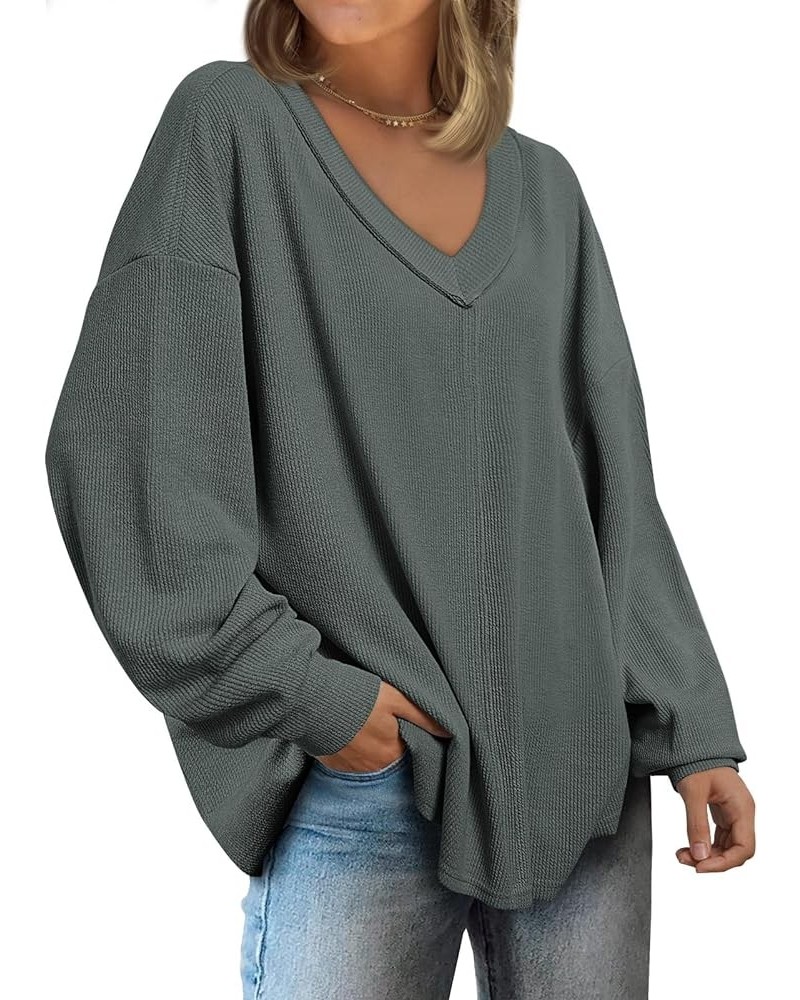 Womens Oversized Sweatshirts Sweaters Casual Pullover Loose Long Sleeve Tops Shirts Fashion Fall Clothes 2024 Greygreen $17.6...