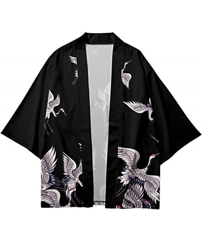 Women's 3/4 Sleeve Floral Print Loose fit Floral Print Shawl Kimono Cover up 24471 Black $10.24 Sweaters