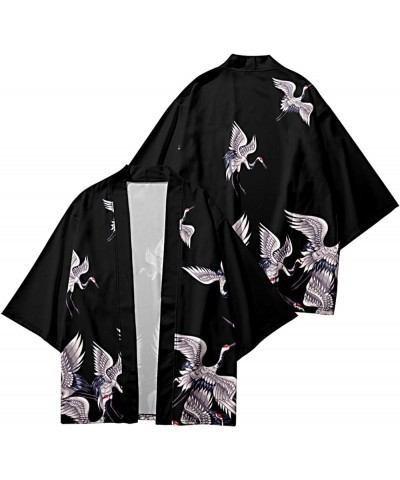 Women's 3/4 Sleeve Floral Print Loose fit Floral Print Shawl Kimono Cover up 24471 Black $10.24 Sweaters