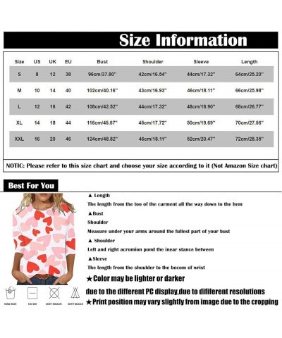 Valentine Day Shirt for Women 3/4 Sleeve Cute Love Hearts Graphic Tees Casual Fashion Tops Blouse 022-watermelon Red $8.24 Ac...