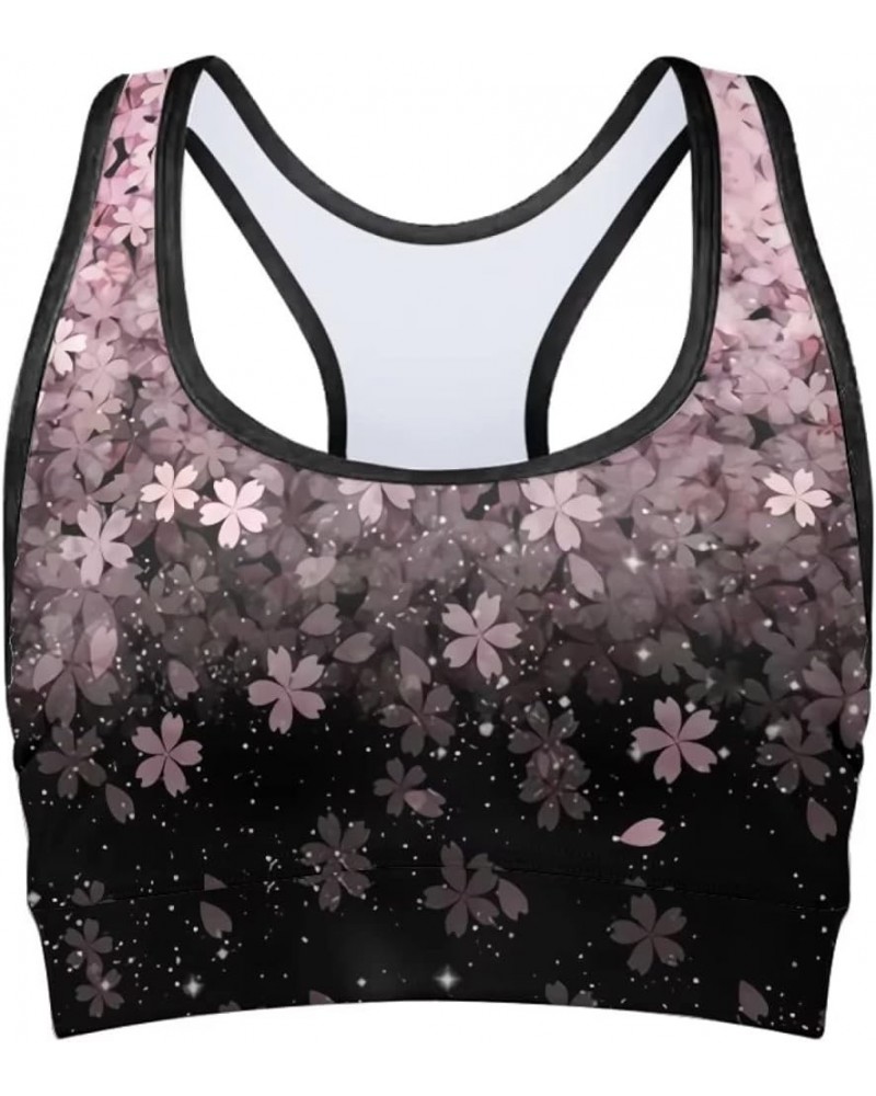 Women Padded Sports Bra Fitness Workout Running Shirts Yoga Tank Top Cherry Blossom $11.65 Lingerie