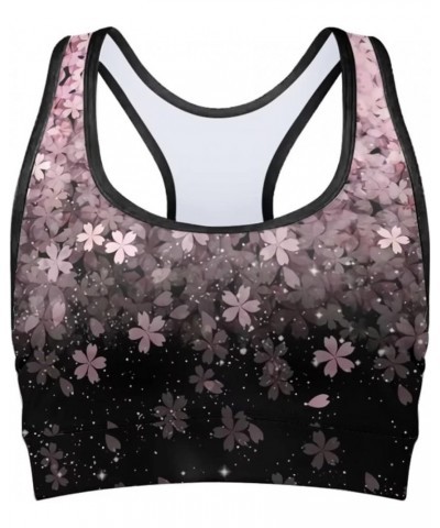 Women Padded Sports Bra Fitness Workout Running Shirts Yoga Tank Top Cherry Blossom $11.65 Lingerie