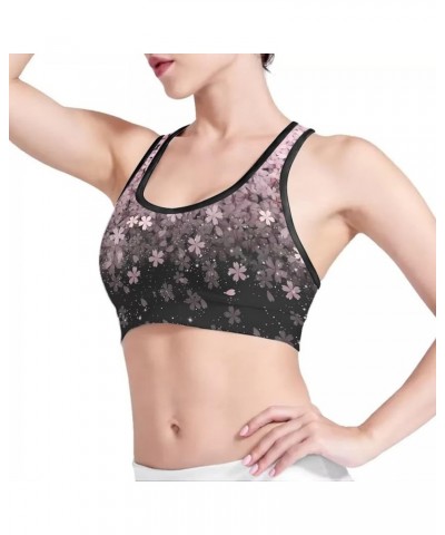 Women Padded Sports Bra Fitness Workout Running Shirts Yoga Tank Top Cherry Blossom $11.65 Lingerie