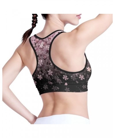 Women Padded Sports Bra Fitness Workout Running Shirts Yoga Tank Top Cherry Blossom $11.65 Lingerie