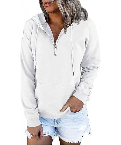 Hoodies for Women Pullover, Women's Casual Hoodies Long Sleeve Solid Lightweight Pullover Tops Sweatshirt with Pocket 07-whit...