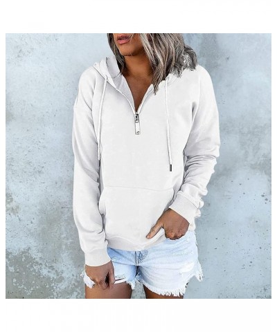 Hoodies for Women Pullover, Women's Casual Hoodies Long Sleeve Solid Lightweight Pullover Tops Sweatshirt with Pocket 07-whit...