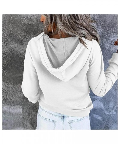 Hoodies for Women Pullover, Women's Casual Hoodies Long Sleeve Solid Lightweight Pullover Tops Sweatshirt with Pocket 07-whit...