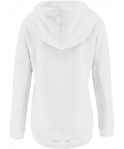 Hoodies for Women Pullover, Women's Casual Hoodies Long Sleeve Solid Lightweight Pullover Tops Sweatshirt with Pocket 07-whit...