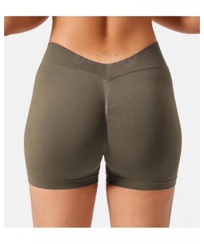 V Cross Back Scrunch Butt Shorts Seamless Workout High Waisted Shorts Squat Proof Booty Shorts 0 Coffee $10.50 Activewear