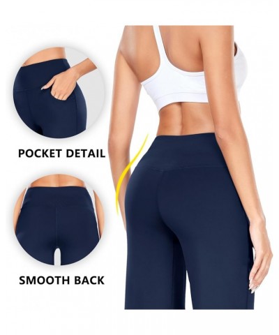 Bootcut Yoga Pants for Women Tummy Control Workout Bootleg Pants High Waist 4 Way Stretch Pants 29'' Inseam Wide Leg-deep Blu...