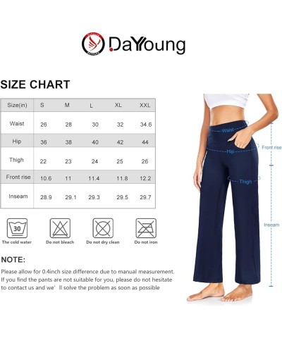 Bootcut Yoga Pants for Women Tummy Control Workout Bootleg Pants High Waist 4 Way Stretch Pants 29'' Inseam Wide Leg-deep Blu...