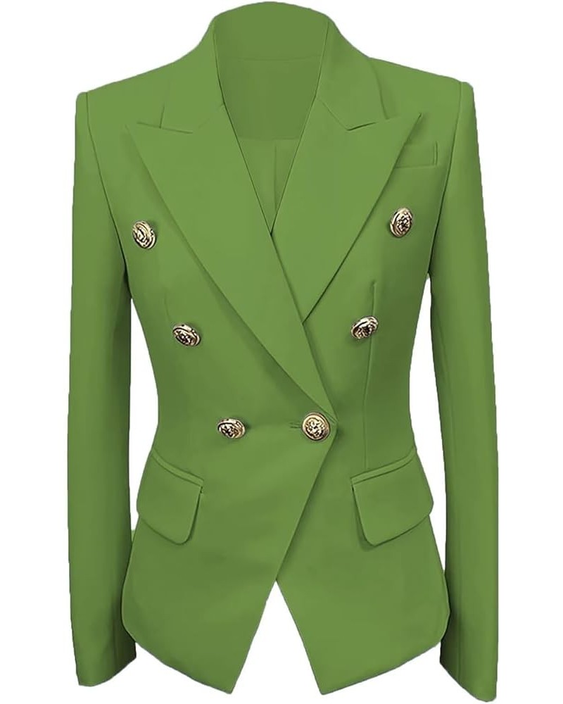 Womens Casual Blazers Long Sleeve Lapel Button Suit Jackets Slim Fit Work Office Blazer Jacket for Women Grass Green $14.75 S...