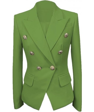 Womens Casual Blazers Long Sleeve Lapel Button Suit Jackets Slim Fit Work Office Blazer Jacket for Women Grass Green $14.75 S...