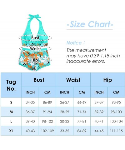 Women's Two Piece Halter Swimsuit V Neck Push Up Bikini Set Swimwear with Boyshorts Swimwear for Swimming Pool Color9 $19.03 ...