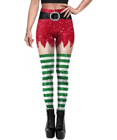 Women's Satan Cluas Ugly Christmas Xmas Leggings Funny Costume Tights B1044 $11.76 Leggings