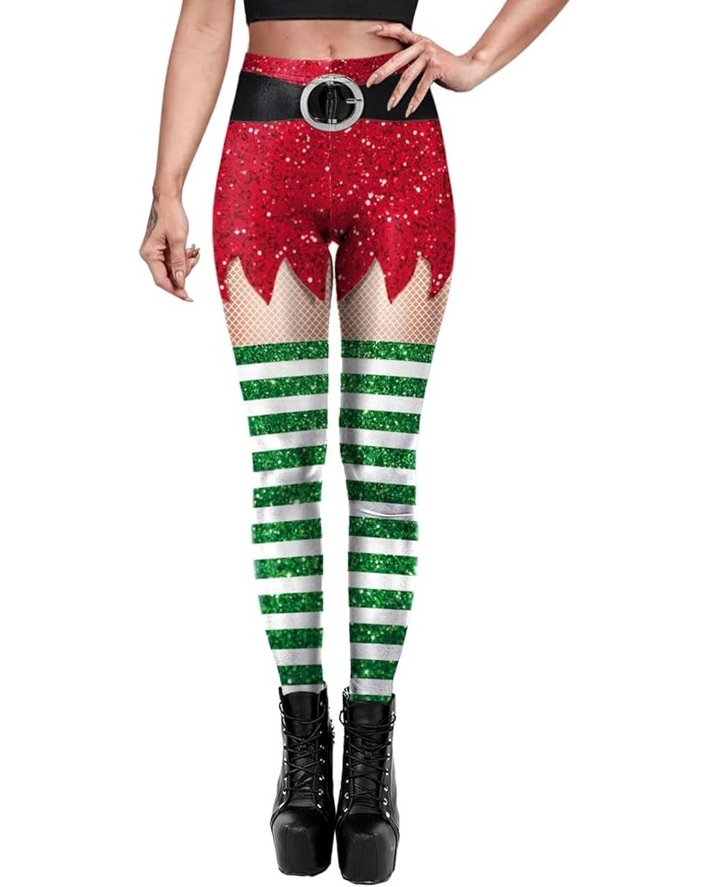 Women's Satan Cluas Ugly Christmas Xmas Leggings Funny Costume Tights B1044 $11.76 Leggings