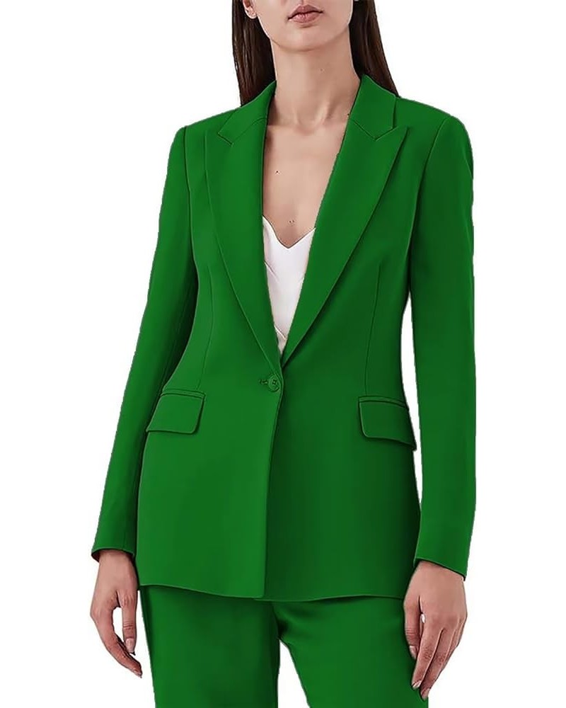 Women's Suiting 2 Piece One Button Dressy Pantsuit for Women Professional Wedding Suit Casual Green $35.89 Suits