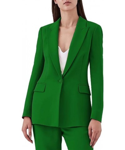 Women's Suiting 2 Piece One Button Dressy Pantsuit for Women Professional Wedding Suit Casual Green $35.89 Suits