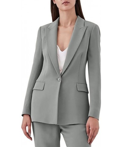 Women's Suiting 2 Piece One Button Dressy Pantsuit for Women Professional Wedding Suit Casual Green $35.89 Suits