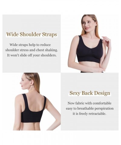 Sleep Bras, Comfort Bras for Women, Seamless, Wireless, Yoga Bras with Removable Pads Black $8.69 Activewear