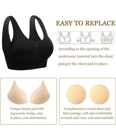 Sleep Bras, Comfort Bras for Women, Seamless, Wireless, Yoga Bras with Removable Pads Black $8.69 Activewear