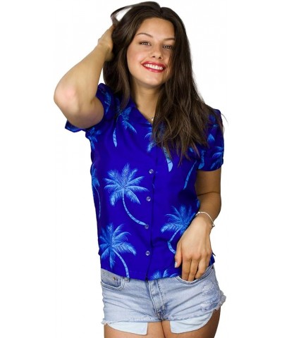 Funky Casual Hawaiian Blouse Shirt Women Front Pocket Button Down Very Loud Shortsleeve Pineapple Flowers Print Palmshadow In...