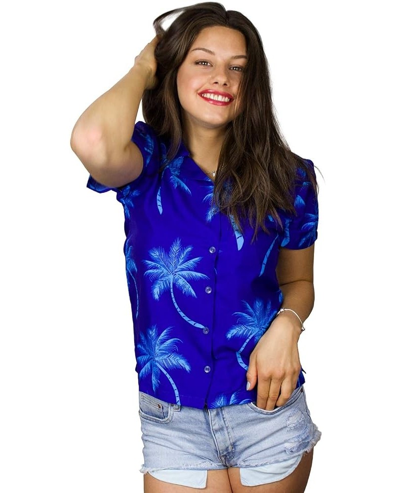 Funky Casual Hawaiian Blouse Shirt Women Front Pocket Button Down Very Loud Shortsleeve Pineapple Flowers Print Palmshadow In...