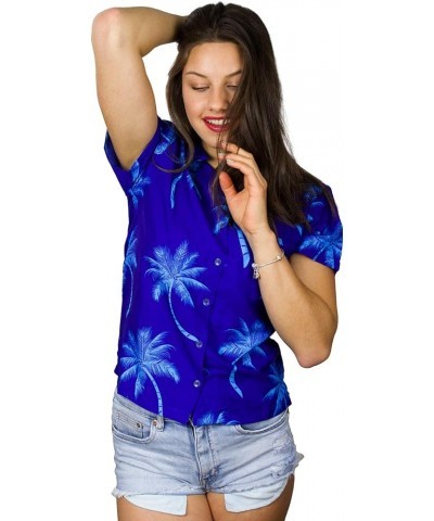 Funky Casual Hawaiian Blouse Shirt Women Front Pocket Button Down Very Loud Shortsleeve Pineapple Flowers Print Palmshadow In...