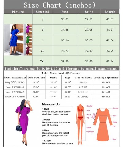 Women's Elegant Ruffle Sleeve Bodycon Peplum Business Formal Work Pencil Dress Claret $15.51 Dresses