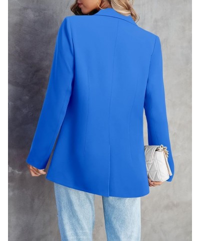 Womens Long Sleeve Casual Blazers Open Front Lapel Button Work Office Blazer Jackets 3-bright Blue $17.22 Blazers