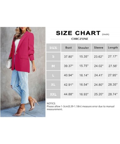 Womens Long Sleeve Casual Blazers Open Front Lapel Button Work Office Blazer Jackets 3-bright Blue $17.22 Blazers