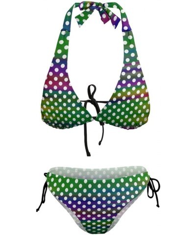 Women's Sexy Polka Dot Bikini Set Two Piece Halter String Triangle Swimsuit Multicolor-polka Dot $16.19 Swimsuits