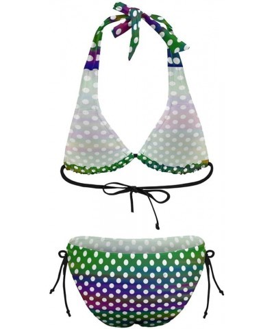 Women's Sexy Polka Dot Bikini Set Two Piece Halter String Triangle Swimsuit Multicolor-polka Dot $16.19 Swimsuits