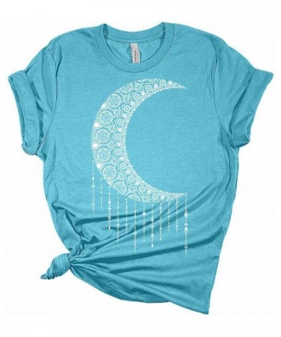 Women's Mandala Shirt Moon T-Shirt Summer Bella Short Sleeve Top Casual Plus Size Graphic Tee Black $13.47 T-Shirts