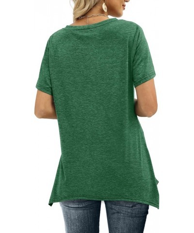 Womens Summer Tops Basic Short Sleeve V Neck T Shirts Tunic Tops Green $9.79 Tops