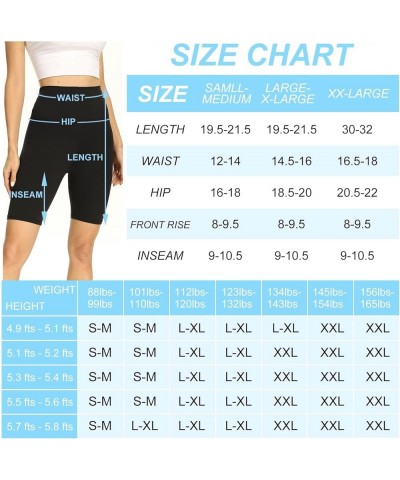 High Waisted Biker Shorts Women - 8 inches Soft Tummy Control Shorts for Workout, Gym, Yoga, Running 1-black $8.69 Activewear