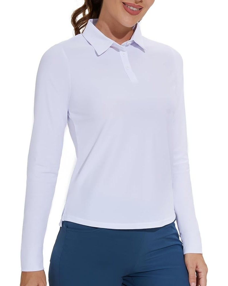 Womens Golf Shirt Polo Tennis Tops with 3-Button White $18.87 Shirts