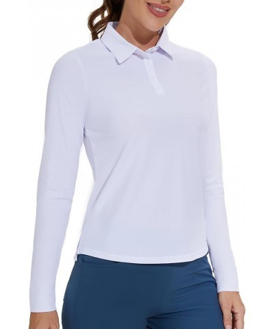 Womens Golf Shirt Polo Tennis Tops with 3-Button White $18.87 Shirts