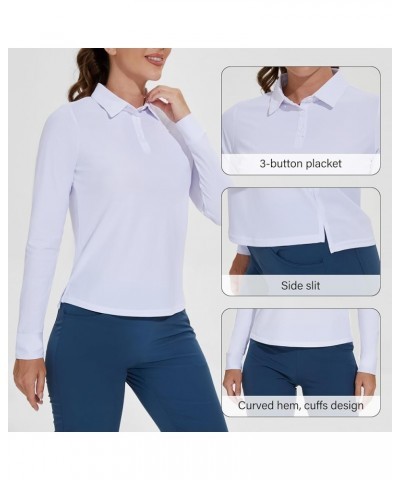 Womens Golf Shirt Polo Tennis Tops with 3-Button White $18.87 Shirts