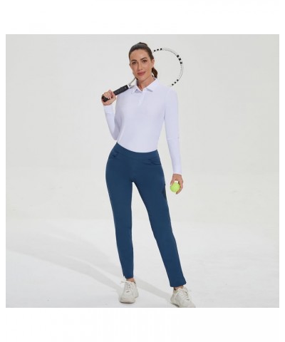 Womens Golf Shirt Polo Tennis Tops with 3-Button White $18.87 Shirts