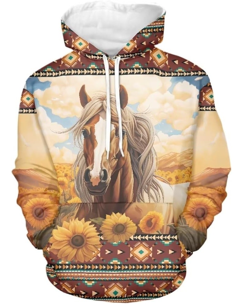 Womens Sweatshirts Pullover Hoodies Teens Sportwear Fall Tops 1 Southwestern Aztec Sunflower Horse $13.64 Hoodies & Sweatshirts