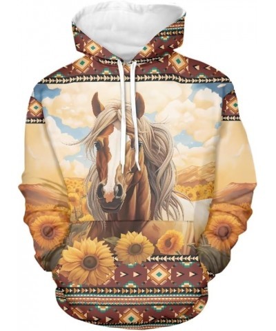 Womens Sweatshirts Pullover Hoodies Teens Sportwear Fall Tops 1 Southwestern Aztec Sunflower Horse $13.64 Hoodies & Sweatshirts