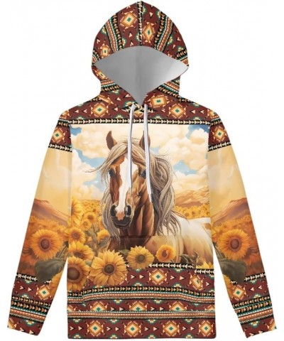 Womens Sweatshirts Pullover Hoodies Teens Sportwear Fall Tops 1 Southwestern Aztec Sunflower Horse $13.64 Hoodies & Sweatshirts