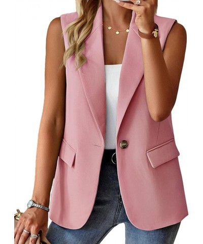 Sleeveless Blazer Jackets for Women 2024 Spring Summer Lightweight Casual Solid Open Front Work Office Vest 1-pink $25.94 Vests