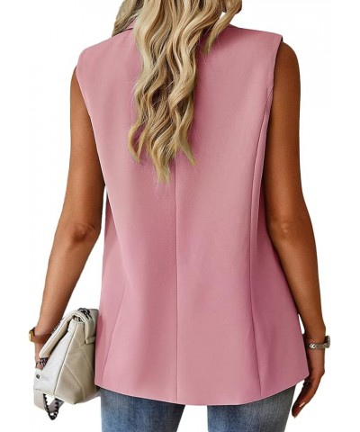 Sleeveless Blazer Jackets for Women 2024 Spring Summer Lightweight Casual Solid Open Front Work Office Vest 1-pink $25.94 Vests